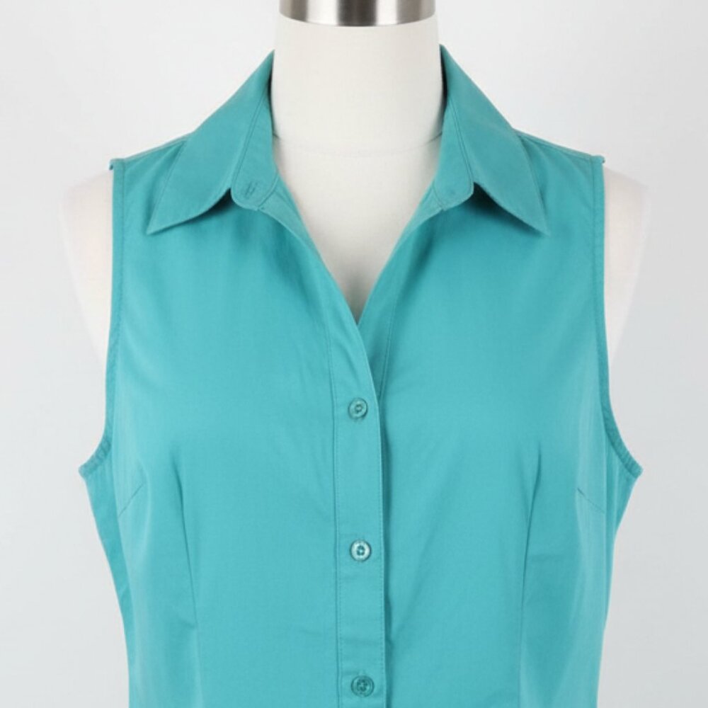 Covington Women's Business Casual Teal Button Dow… - image 4